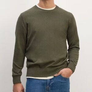 NWT Everlane the no sweat sweater uniform healthered green XS men’s